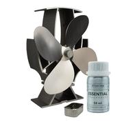Forest Master Mini SuperFast Semi-Heated Stove Fan - Steel Grey