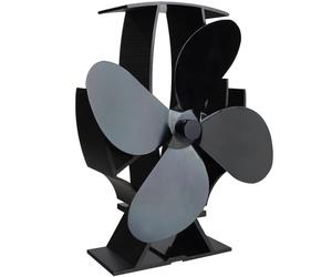 Forest Master SuperFast Stove Fan - Patent-Pending, UK-Engineered, Heat-Powered, Energy-Saving for Wood/Log Burners - Efficient, Silent-Operation Fireplace Fan, Satin Black