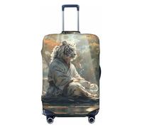 Forest Meditating White Tiger Travel Luggage Covers - Elasticity Suitcase Covers Protector for Luggage 18-32 Inch