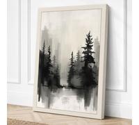 Forest Meets City Minimalist Canvas Wall Art Print 30x20 Inch (76 x 51 cm)