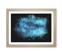 Forest Mist Paint Splash Modern Art Framed Print | A3 Oak Framed Wall Art | Ready to Hang | Modern Landscape Picture | Living Room Bedroom Lounge Office