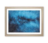 Forest Mist Painting Modern Art Framed Print | A3 Oak Framed Wall Art | Ready to Hang | Modern Landscape Picture | Living Room Bedroom Lounge Office