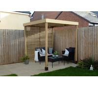 Forest Garden Modular Pergola with 1 Side Panel, Brown