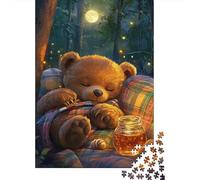 Forest Moonlight Teddy Bear 1000 Piece Jigsaw Puzzle Jigsaw Puzzle for Adults Night Scene Puzzle Game for Family Relaxing Gift 70x50cm/1000pcs