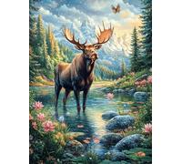 Forest Moose 500 Piece Jigsaw Puzzle for Adults Teens Fairy Tale Wild Animals Fantasy Study Room Decor Focus Training Vibrant Colours Great Gift for Scholars 500 PCS