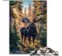 Forest Moose Puzzles 1000 Pieces for Teenagers, Challenging Game And Family Play Birthday Present, Gifts, Wall Art (26x38cm)