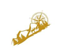 Forest Mountain Graphics Car Stickers Compatible With Motorhome Horsebox Caravan RV Camper Van Body Decor Vinyl Decals Accessories (Color : Matt Gold, Size : 100cm x 42cm)