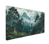 Forest Mouse Mat xxl Gaming Mouse Pad 1200x400 mm non Slip Desk Mat,Mountain Extended Large Mousepad Waterproof & Durable & Stitched Edges Keyboard Mat for Home,Office,Gaming Room (48x16 Inch) 2S-706