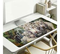 Forest Mouse Pad 1200 x 600 x 3 mm Extended Large Mouse Mat, Keyboard Mousemat, Desk Mat Workspace Decor with Anti-Slip Base & Anti-Fray Edges, Waterproof Desk Accessories for Work (Tiger) L-x6798