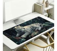 Forest Mouse Pad 700 x 300 x 3 mm Extended Large Mouse Mat, Keyboard Mousemat, Desk Mat Workspace Decor with Anti-Slip Base & Anti-Fray Edges, Waterproof Desk Accessories for Work (Tiger) L-x6732