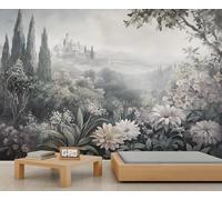 Forest Mural Retro Jungle Wallpaper Vintage Landscape Wall Mural Commercial Hotel Poster Custom Wallpaper Massive Panoramic Wall Poster (Non-self-Adhesive)