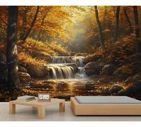 Forest Mural Wallpaper, Fall Wall Mural, Autumn Forest Wallpaper for Living Room Bedroom TV Background Office Decor - 300x210cm
