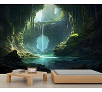 Forest Mural Wallpaper, Natural Scenery Wall Mural, Primeval Forest Wallpaper for Living Room Bedroom Study TV Background Decor - 350x256cm