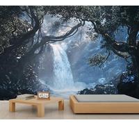 Forest Mural Waterfall Wallpaper Natural Wall Mural Statement Wall Restaurant Diner Large-Scale Art Decor Photo Panoramic Accent (Non-self-Adhesive)