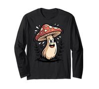 Forest Mushroom Art Cute Woodland Red Cap Cartoon Long Sleeve T-Shirt