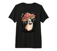 Forest Mushroom Art Cute Woodland Red Cap Cartoon Premium T-Shirt