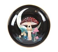 Stylish Incense Plate: Fairytale Toadstool Design - Accommodates Incense Sticks and Cones - Enchanting Crescent Moon Incense Plate"