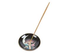 Stylish Incense Plate: Fairytale Toadstool Design - Accommodates Incense Sticks and Cones - Enchanting Crescent Moon Incense Plate"