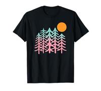 Forest Nature Mountains Geometric Gradient Batik T-Shirt