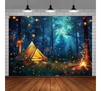 Forest Night photography backdrops glowing camping scenes realistic photo booth banners and decorations party background banner