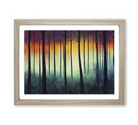 Forest Of Colour Vol.1 Framed Print | A3 Oak Framed Wall Art | Ready to Hang | Modern Landscape Picture | Living Room Bedroom Lounge Office