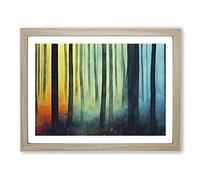 Forest Of Colour Vol.4 Framed Print | A3 Oak Framed Wall Art | Ready to Hang | Modern Landscape Picture | Living Room Bedroom Lounge Office