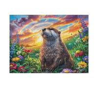 Forest Otter 500 Piece Premium Jigsaw Puzzle Adult Jigsaws Brain Training Hobby Home Decor Winter Gift Unique Shaped Creativity & Gift Giving 500 PCS