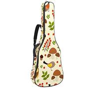 Forest Owl Birds Mushroom Guitar Gig Bag Guitar Backpack with Adjustable Shoulder Strap Guitar Case for Under 42 Inch Bass Classical Folk Guitar