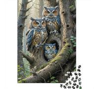 Forest Owl Jigsaw Puzzle 1000 Piece Puzzle Game Paper for Adults Night Woods Puzzle Game for Family Home Decor Gift 52x38cm/1000pcs