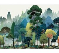 Forest Paint by Numbers for Adults, Landscape Painting by Numbers DIY Color Oil Painting Hobbies for Adults Women with Acrylic Paint Brush Set for Home Room Decor, Gifts 48x36inch -yym25012O2