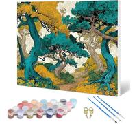 Forest Paint by Numbers for Adults, Landscape Painting by Numbers DIY Color Oil Painting Hobbies for Adults Women with Acrylic Paint Brush Set for Room Decor, Gifts for Women 32x24inch -hjw2501001