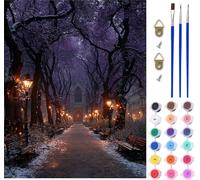 Forest Paint by Numbers for Adults on Canvas, Paint by Numbers Kits Architecture, DIY Crafts for Adults Oil Painting Art Kits with Acrylic Oil Painting and Brushes, Room Decor Gifts 36x48in 5-9900