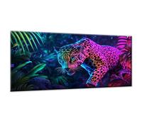 Forest Paint by Numbers for Adults, Paint by Numbers Kits On Canvas, DIY Digital Painting for Adults Beginners with Acrylic and Brushes, Leopard Oil Painting for Home Wall Decor 40x80 Inch w0-703