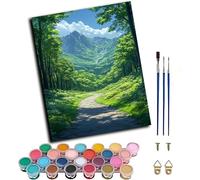 Forest Paint by Numbers for Adults with Frame, Paint by Numbers Kits on Canvas Landscape, DIY Crafts for Adults Oil Painting Art Kits with Brushes, Home Wall Decor, Gifts for Women 40x55cm O-6255