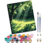 Forest Paint by Numbers for Adults With Frame, Painting by Numbers for Adults on Canvas Sunlight, DIY Crafts for Adults Oil Painting Art Kits, Hobbies for Adults Women, Room Decor Gifts 50x70cm I-8432
