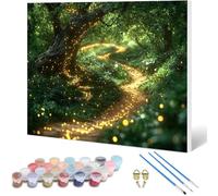 Forest Paint by Numbers Landscape Painting by Numbers for Adults Beginner DIY Digital Painting Hobbies for Adults Women with 3 Brush and Acrylic Paints Kit for Home Decor, Gifts 36x28inch -hjw25010QF