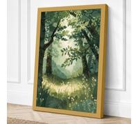 Forest Passage to Light Canvas Wall Art Print 24x16 Inch