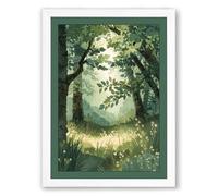 Forest Passage to Light Scandinavian Framed Wall Art Print A2 (59.4×42cm) White, Wall Decor for Living Room, Bedroom, Office & Home, Ready to Hang, Art Gift