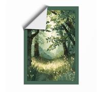 Forest Passage to Light Scandinavian Unframed Wall Art Print A2 (59.4×42cm), Wall Decor for Living Room, Bedroom, Office & Home, Art Gift