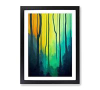 Forest Passion Framed Print for Living Room Bedroom Home Office Décor, Wall Art Picture Ready to Hang, Black A4 Frame (34 x 25 cm)