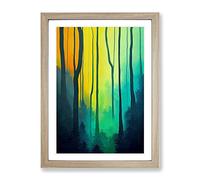 Forest Passion Framed Print for Living Room Bedroom Home Office Décor, Wall Art Picture Ready to Hang, Oak A4 Frame (34 x 25 cm)
