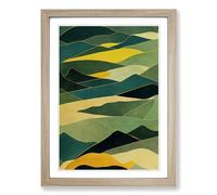 Forest Patchwork Vol.1 Framed Print | A2 Oak Framed Wall Art | Ready to Hang | Modern Landscape Picture | Living Room Bedroom Lounge Office