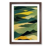 Forest Patchwork Vol.1 Framed Wall Art Print, Ready to Hang Picture for Living Room Bedroom Home Office, Walnut A2 (48 x 66 cm)