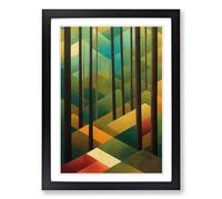 Forest Patchwork Vol.2 Framed Print | A2 Black Framed Wall Art | Ready to Hang | Modern Landscape Picture | Living Room Bedroom Lounge Office