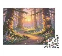 Forest Path 1000 Piece Jigsaw Puzzle Paper for Adults Sunset Nature Scenery Focus Home Decor Gift 70x50cm/1000pcs