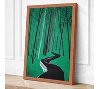 Forest Path Into Darkness Canvas Wall Art Print 18x12 Inch