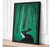 Forest Path Into Darkness Canvas Wall Art Print 24x16 Inch (61 x 41 cm)