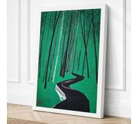 Forest Path Into Darkness Canvas Wall Art Print 24x16 Inch (61 x 41 cm)