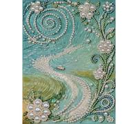 Forest Path Landscape DIY Pearl Art Kit with Frame, 3D Bead Painting Craft for Adults, Nature Scenery Crystal Gem Wall Decor, Relaxing Handmade Gift 12x16 Inch (30x40cm)