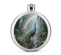 Forest Peacock Hip Flask 5 Oz Hip Flask for Liquor Stainless Steel Leakproof Compact Flasks Festivals Hiking Sports Parties Reunions And More Fits in Pockets & Bags Flask
